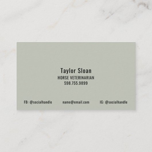 Horse Equine QR Code Visitekaartjes (Achterkant)