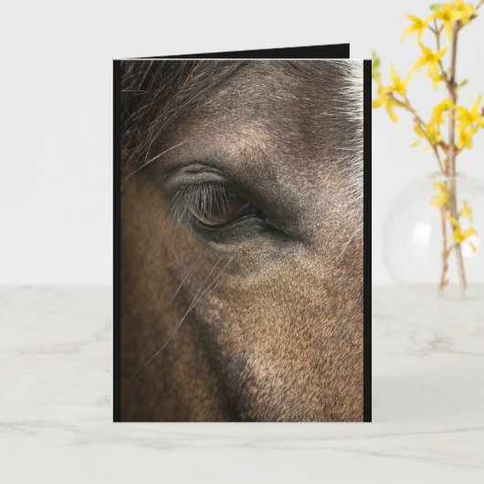 Horse Eye Blank Groetjes Kaart (Gele Bloem)