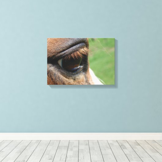 Horse Eye Canvas Afdruk (Insitu (Houten vloer))