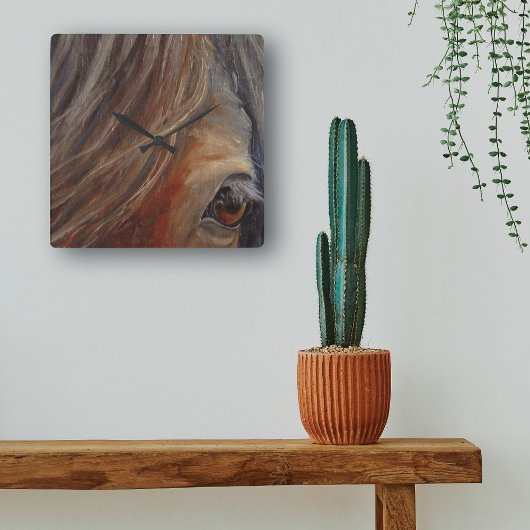 Horse Eye Fine Art-wandklok Vierkante Klok
