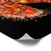 Horse Face Fall Leaves Thanksgiving Day Horseback Poster (Hoek)