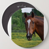 Horse Face-knop Ronde Button 6,0 Cm (Voorkant /achterkant)