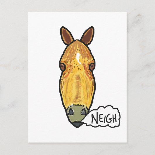 Horse Face Neigh Briefkaart (Voorkant)