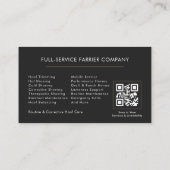 Horse Farrier Blacksmith QR Code Visitekaartje (Achterkant)