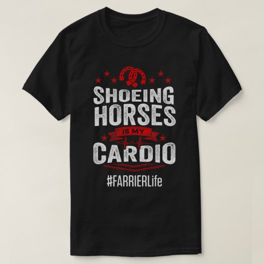 Horse Farrier Cardio Hoefijzer Hoof Trimming Equin T-shirt (Design voorkant)