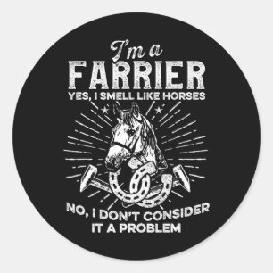 Horse Farrier Hero Hoefijzer Hoof Trimming Equine Ronde Sticker