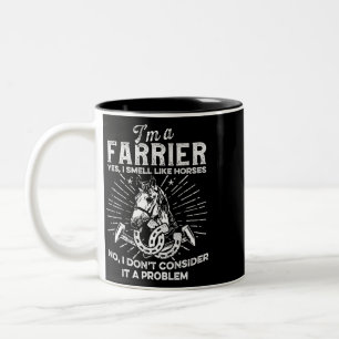 Horse Farrier Hero Hoefijzer Hoof Trimming Equine Tweekleurige Koffiemok
