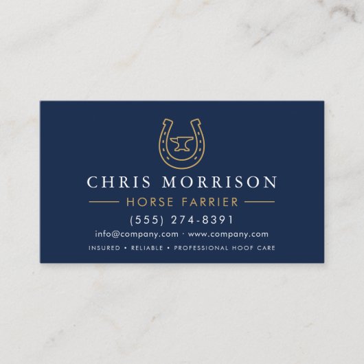 Horse Farrier Horseshoe QR Code Visitekaartje (Voorkant)