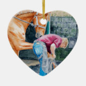 Horse Farrier Keramisch Ornament (Voorkant)