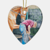 Horse Farrier Keramisch Ornament (Links)