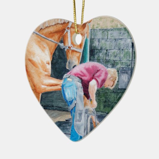 Horse Farrier Keramisch Ornament (Links)