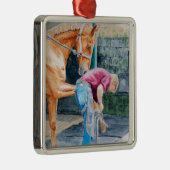 Horse Farrier Metalen Ornament (Rechts)