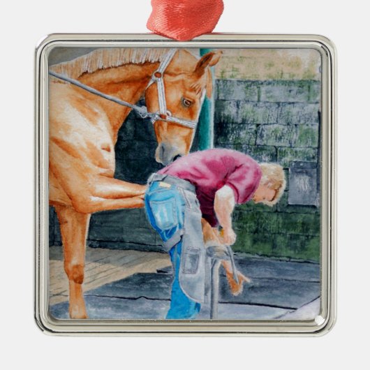 Horse Farrier Metalen Ornament (Voorkant)