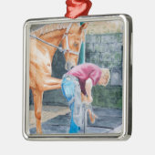 Horse Farrier Metalen Ornament (Links)