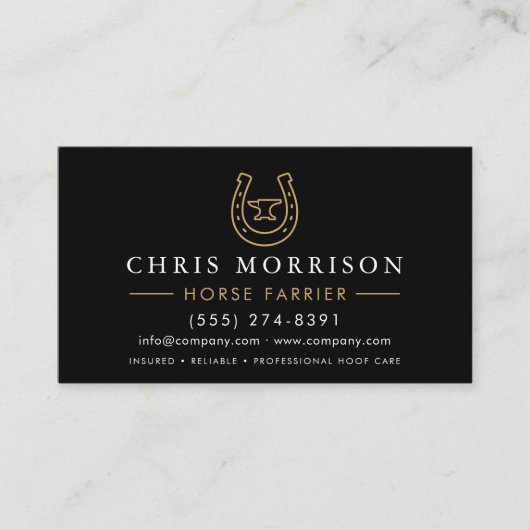 Horse Farrier QR Code Visitekaartje (Voorkant)