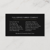 Horse Farrier Visitekaartje (Achterkant)