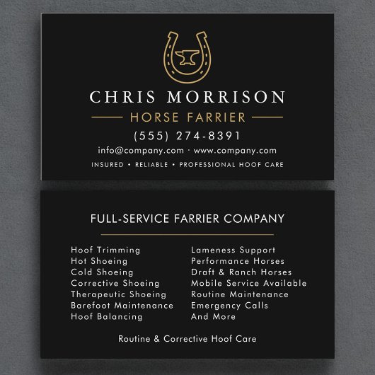 Horse Farrier Visitekaartje