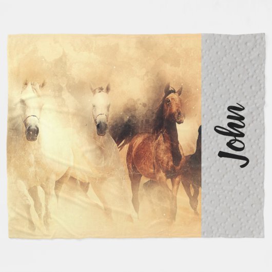 Horse Fleece Blanket (Voorkant (Horizontaal))