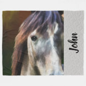 Horse Fleece Blanket Deken (Voorkant (Horizontaal))