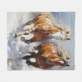Horse Fleece Deken (Voorkant (Horizontaal))