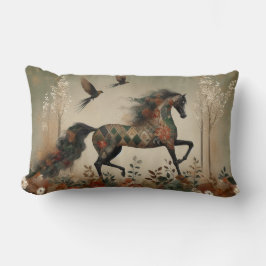 Horse Floral Harlequin Decor Cushion Kussen