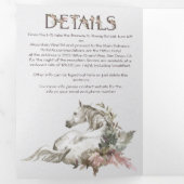 Horse Floral Ranch bruiloft drievoudige uitnodigin Drieluik Uitnodiging (Binnenzijde eerst)