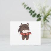 Horse For Valentine's Day Cute Animals With Hearts Briefkaart (Staand voorkant)