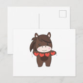 Horse For Valentine's Day Cute Animals With Hearts Briefkaart (Voorkant / Achterkant)
