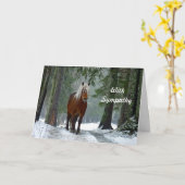 Horse Forest Snow Waterverf Sympathie Kaart (Gele Bloem)