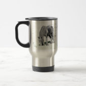 Horse Friesian Stallion Animal Natuur zwart wit Reisbeker (Links)