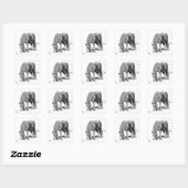 Horse Friesian Stallion Animal Natuur zwart wit Vierkante Sticker (Vel)