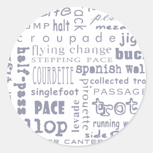 Horse Gaits Ronde Sticker (Voorkant)