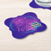 Horse Galaxy Happy Birthday - persoonlijk Kartonnen Onderzetters (Gekanteld)