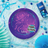 Horse Galaxy Happy Birthday - persoonlijk Papieren Bordje (Feest)