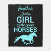 Horse Gallop een meisje dat van paarden houdt, gep Fleece Deken (Voorkant)