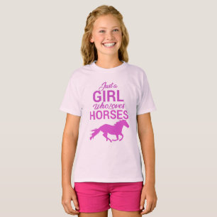 Horse Gallop een meisje dat van paarden houdt T-shirt
