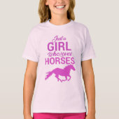 Horse Gallop een meisje dat van paarden houdt T-shirt (Voorkant)