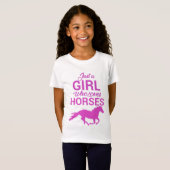Horse Gallop een meisje dat van paarden houdt T-shirt (Voorkant volledig)