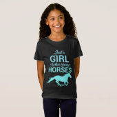 Horse Gallop een meisje dat van paarden houdt T-shirt (Voorkant volledig)
