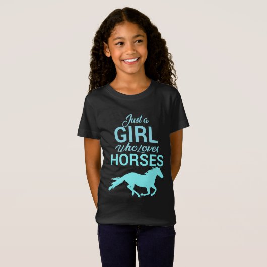 Horse Gallop een meisje dat van paarden houdt T-shirt (Voorkant volledig)