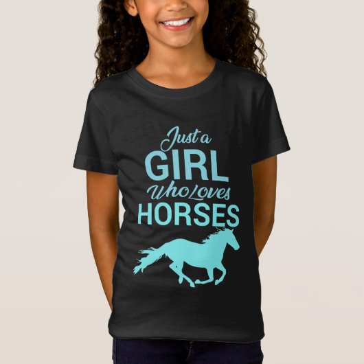 Horse Gallop een meisje dat van paarden houdt T-shirt (Voorkant)