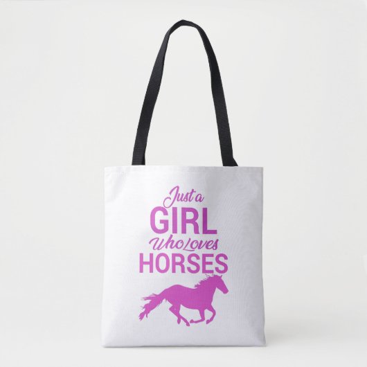 Horse Gallop een meisje dat van paarden houdt Tote Bag (Voorkant)