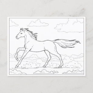 Horse Gallop kleuren Briefkaart