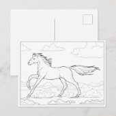 Horse Gallop kleuren Briefkaart (Voorkant / Achterkant)
