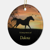 Horse Galloping met vogelgedenkteken Aangepaste na Keramisch Ornament (Links)