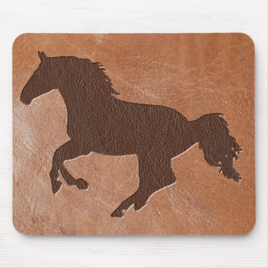 Horse gegaufreerd leder muismat (Voorkant)