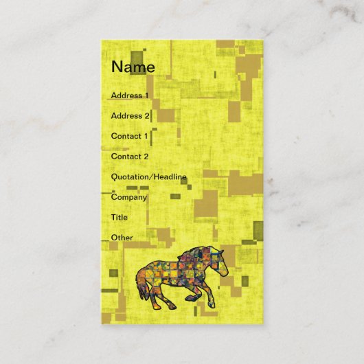 HORSE GESCHIKTE Visitekaartjes LOPEN (Voorkant)