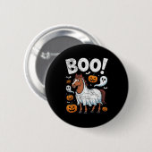 Horse Ghost Costume Funny Equestrian Horses Lover  Ronde Button 5,7 Cm (Voorkant /achterkant)
