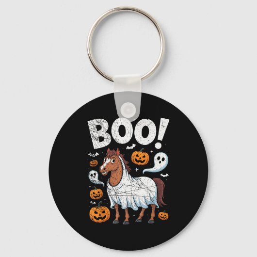 Horse Ghost Costume Funny Equestrian Horses Lover Sleutelhanger (Voorkant)