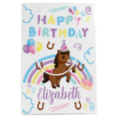 Horse Gift Bag in White Medium Cadeauzakje (Voorkant)